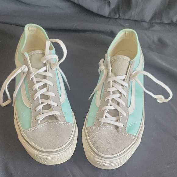Teal and Gray Women's Sneakers - Picture 1 of 8